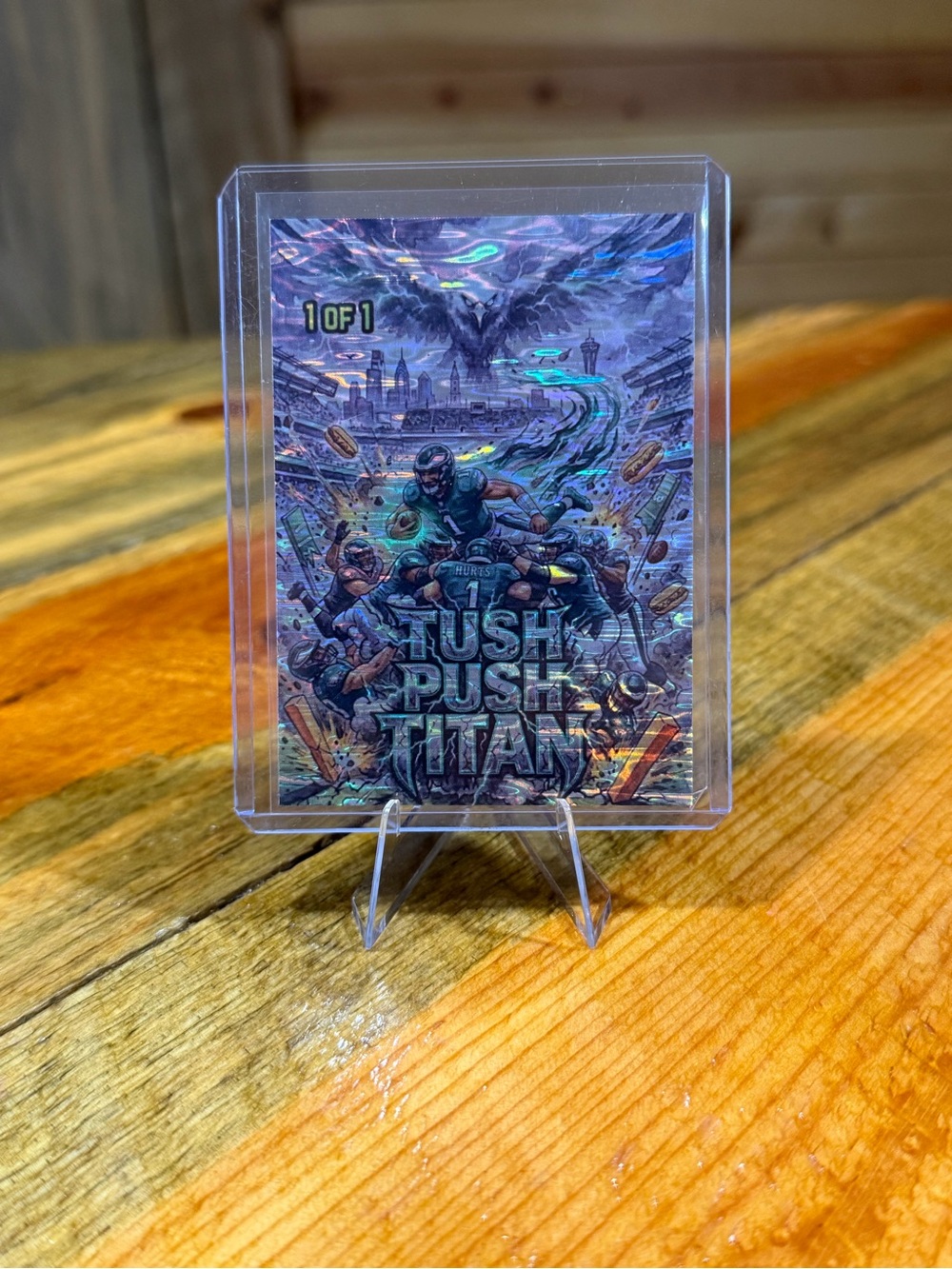 Philadelphia Eagles Tush Push Titans Custom Football Card 1/1